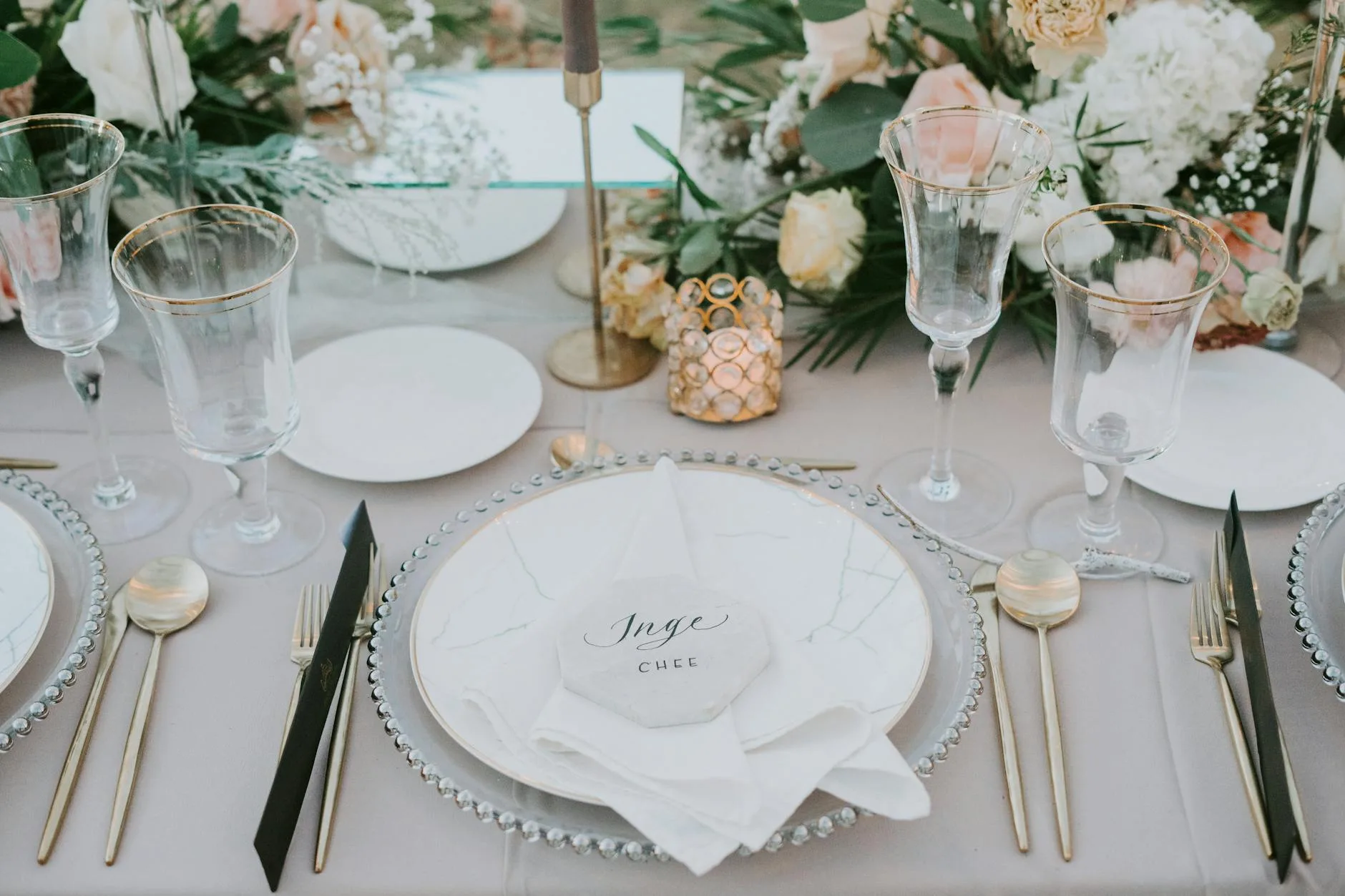 top view photo of table setting