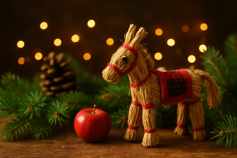 Mesa con detalles navideños