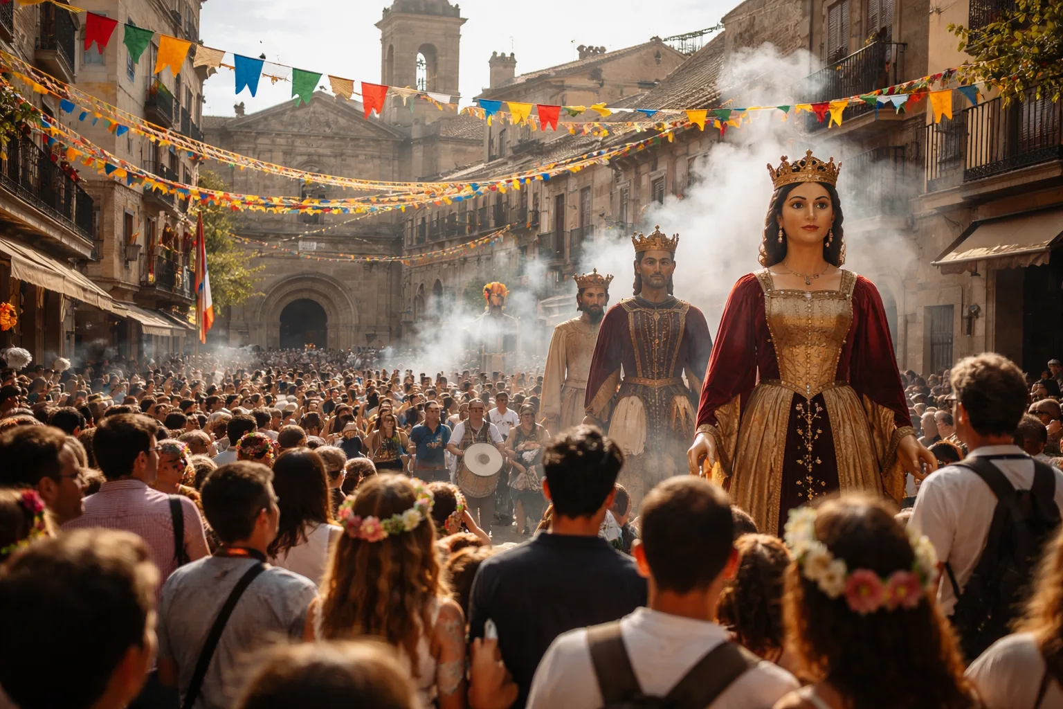Fiestas populares en España con desfile tradicional y ambiente histórico que refleja su origen y evolución cultural.