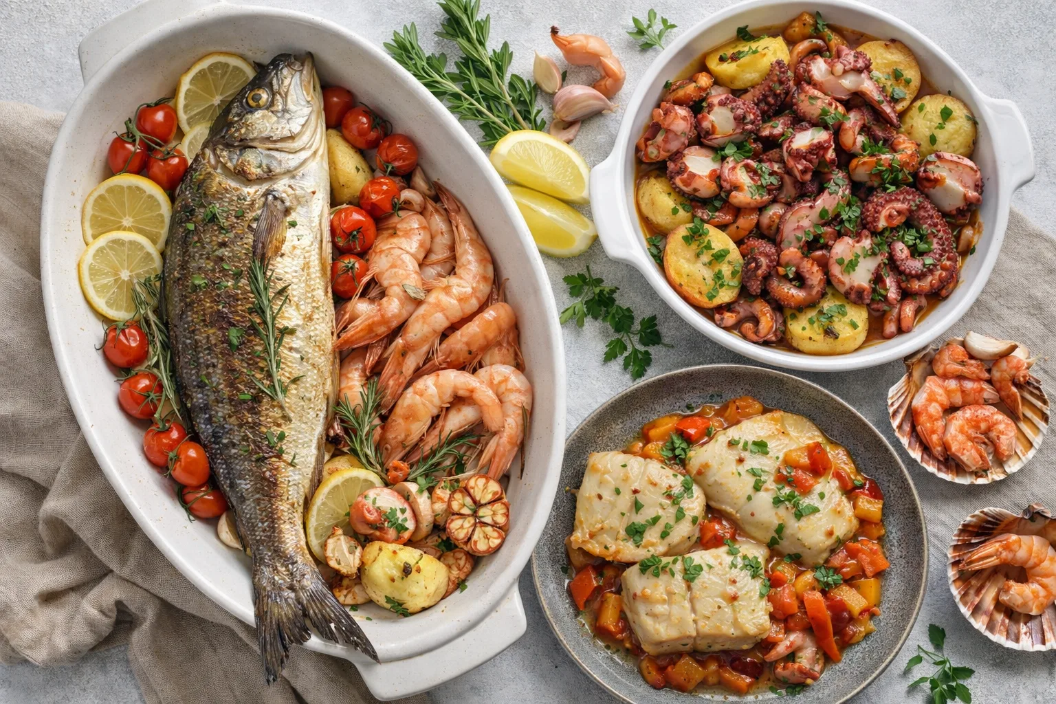 recetas de pescado y marisco con platos tradicionales como bacalao, pulpo y lubina