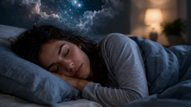 Mujer durmiendo plácidamente mientras su cerebro sueña y procesa recuerdos durante la noche