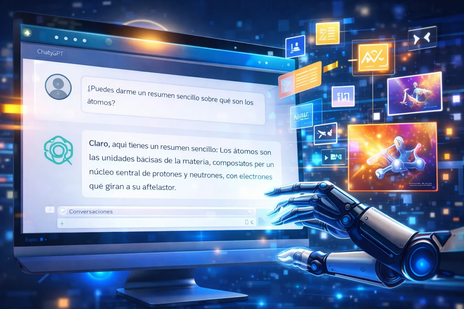 como usar chatgpt para estudiar ejemplo de conversación con inteligencia artificial