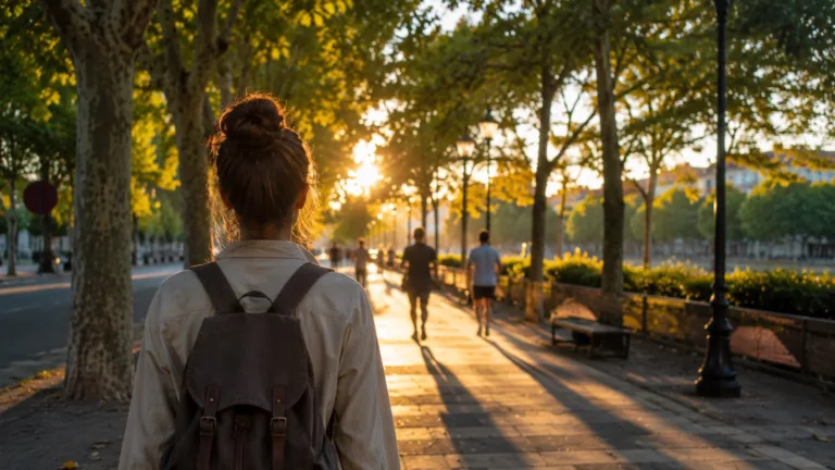 Persona caminando al amanecer que refleja el ánimo de septiembre y la sensación de volver a empezar